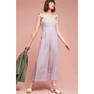 Anthropologie Elevenses Nantucket Linen Jumpsuit
